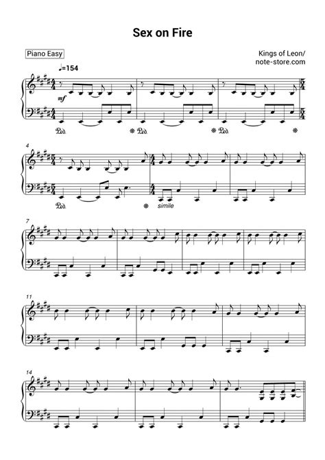 Kings Of Leon Sex On Fire Sheet Music For Piano Download Piano Easy