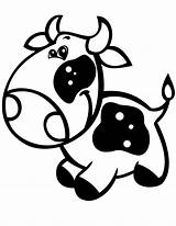 Cow Coloring Pages Cute Baby Easy Cartoon Printable Animal Print Drawing Super Clipart Kids Animals Cows Colouring Color Cliparts Simple sketch template