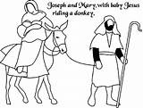 Mary Joseph Jesus Donkey Coloring Pages Baby Bethlehem Journey Drawing Inn Room Printable Getcolorings Cartoon Travel Color Paintingvalley sketch template