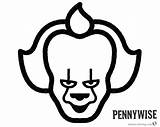 Pennywise Coloring Pages Simple Printable Lineart Color Kids sketch template
