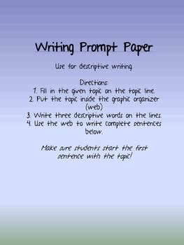 descriptive writing prompt blank paper  amy padgett creations tpt