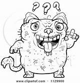 Ugly Cat Confused Cartoon Outlined Clipart Thoman Cory Coloring Vector 2021 sketch template