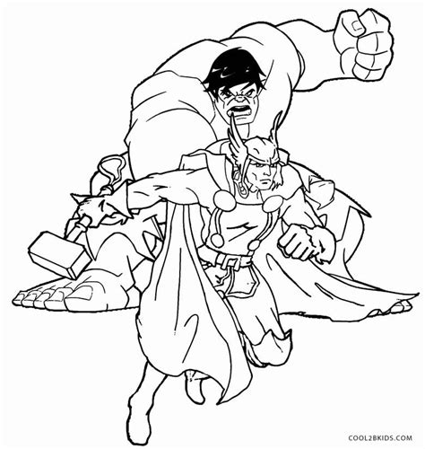 printable thor coloring pages  kids coolbkids hulk coloring pages