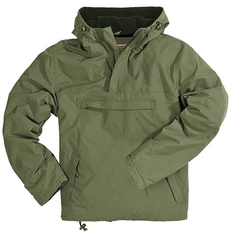 windbreaker hooded mens wind rain jacket  warm fleece surplus olive  xxl