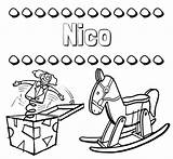 Nico Nombre Nombres Juguetes sketch template
