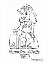 Coloring Pages Summer Vacation Easy Kids Adults sketch template