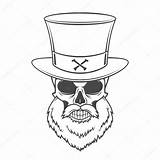 Skull Steampunk Drawing Hat Beard Getdrawings sketch template