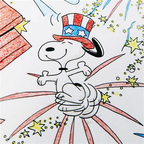 snoopy friends fourth  july fireworks peanuts adult coloring book