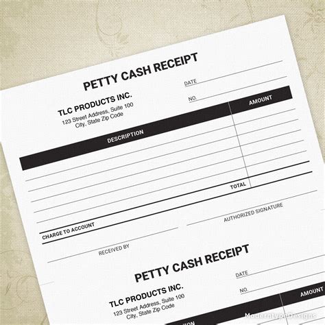 petty cash receipt printable editable      sheet