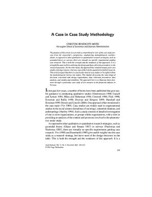 fillable  case study methodology fax email print pdffiller