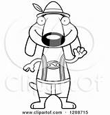 Oktoberfest Waving Dachshund Skinny Wearing German Dog Lederhosen Royalty Clipart Cory Thoman Vector Cartoon 2021 sketch template