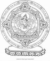 Tibetan Buddhist Tibet Dover Colorier Adulte Astuces Peinture Livres Verob Designlooter Pyrogravure Bouddhisme Indiens Dieux Doverpublications sketch template