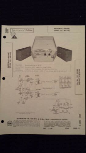 sams photofacts folder phonograph schematics parts motorola model sfsl ebay