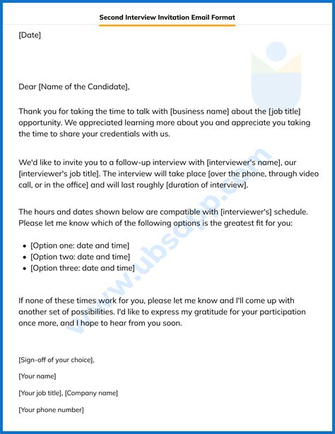 interview invitation email format meaning template examples
