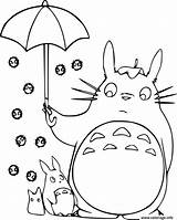 Totoro Voisin Parapluie sketch template