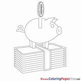 Business Piggy Colouring Bank Kids Coloring Sheet Title sketch template