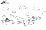 Coloring Airlines American Pages Template United sketch template