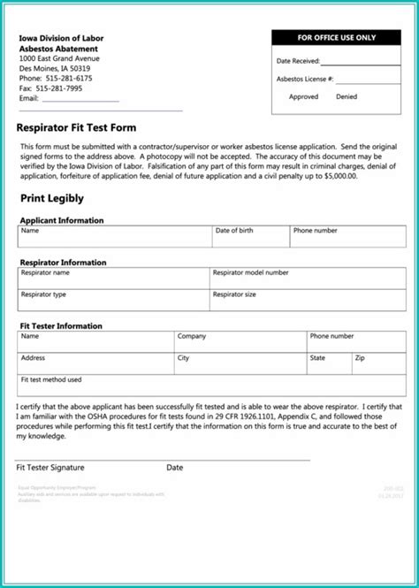 respirator fit test form  form resume examples ojyqkgzl