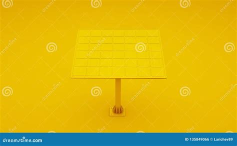 yellow solar panel isolated  illustration stock photo image  reflection power