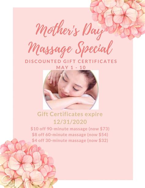 Mothers Day Massage Special May 2020 Chiroplus Complementary