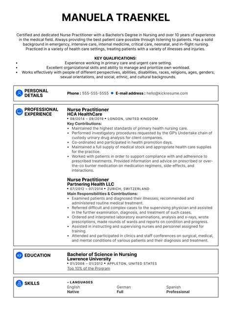 np resume template
