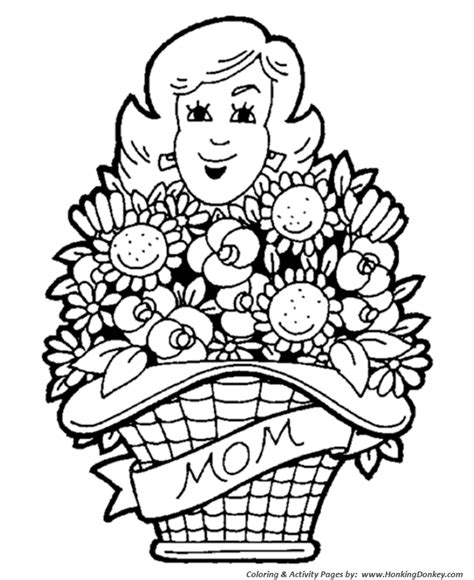 mothers day coloring pages flowers  mom coloring page sheets