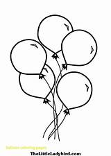 Balloons Coloring Balloon Pages Baloons Printable Bunch Drawing Line Colouring Ballons Print Five Color Sketch Template Getdrawings Getcolorings Search sketch template