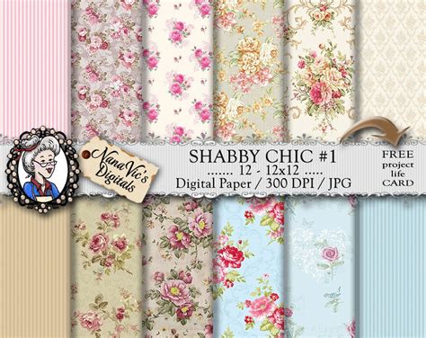 shabby chic digital paper roses victorian vintage