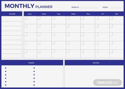 monthly planner template  adobe photoshop adobe illustrator