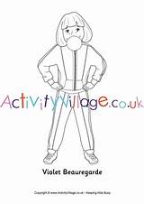 Beauregarde Violet Dahl Roald Colouring Activityvillage sketch template
