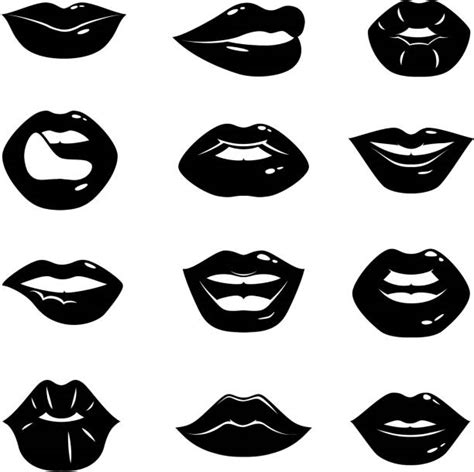 black and white lips illustrations royalty free vector graphics and clip