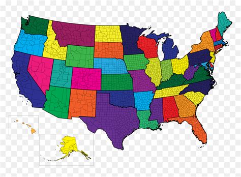 usa map outline color  map individual states hd png  vhv