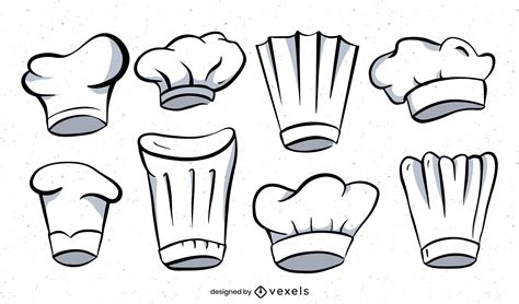 chef hat illustration set vector