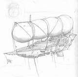 Airship Gnomish Trs Airships Zeppelin sketch template