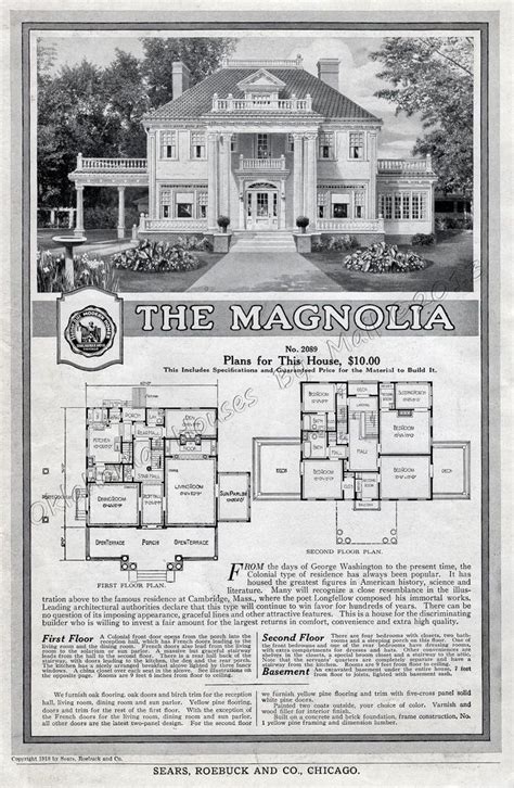 magnolia  copy sears catalog homes vintage house plans house floor plans