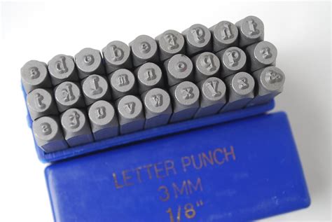metal alphabet stamp set mm lowercase typewriter font etsy