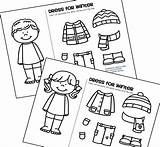 Preschool Winter Clothes Kindergarten Cut Boy Paste Coloring Girl Boys Activities Pages Dress Kids Color Worksheet Worksheets Weather Crafts Onto sketch template