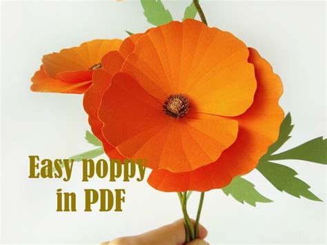 easy paper flower tutorial poppy flower template poppy decor etsy