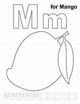 Mango Coloring Pages Letter Alphabet Fruits Kids Mangos Printable Handwriting Practice Drawing Clipart Library Print Color Book Popular Codes Insertion sketch template