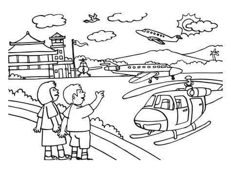 vector illustration   kids    airport