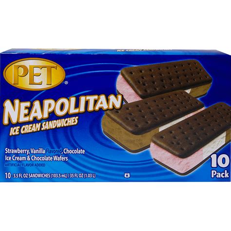 neapolitan ice cream sandwiches  pk pet dairy