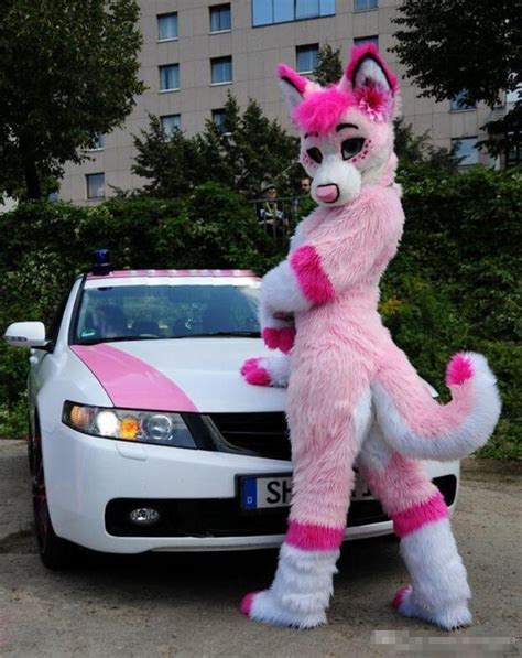 buy customized pink fursuit husky wolf fox mascot costume animal suit halloween