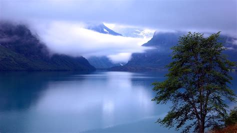 wallpaper nature photo picture mountains fog river