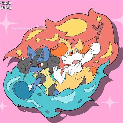 Lucario X Braixen Pokemon Images Pokemon Drawings Cute Pokemon