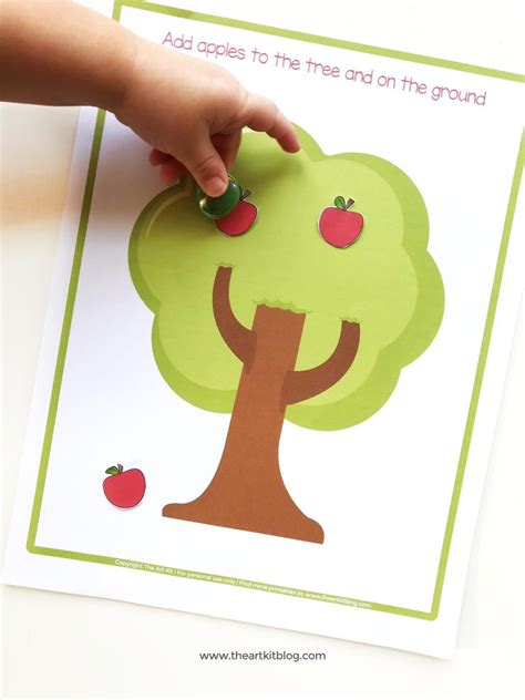 simple apple cutting  pasting craft  printables  art kit