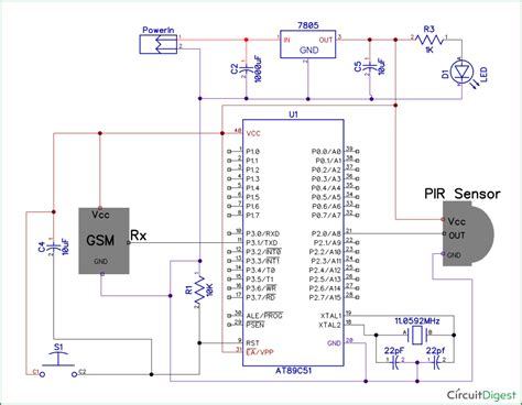 pir sensor  gsm based home security system   microcontroller