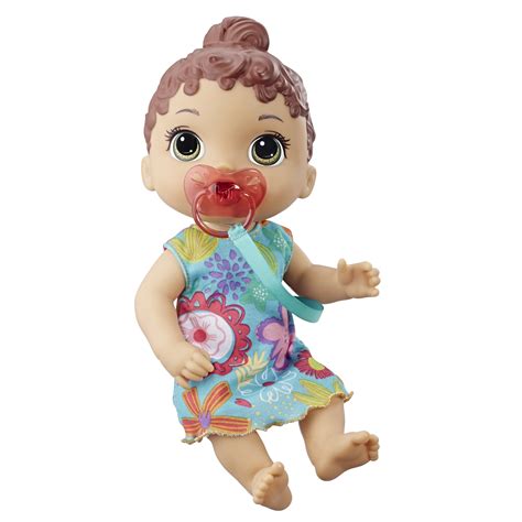 baby alive baby lil sounds interactive brown hair baby doll includes dress  pacifier