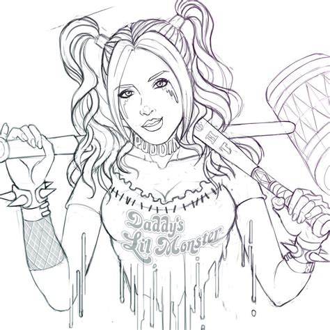 sexy harley quinn coloring pages