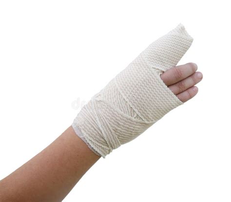 bandaged broken finger stock image image  accident