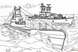 Coloring Pages Warship Submarine Printable sketch template